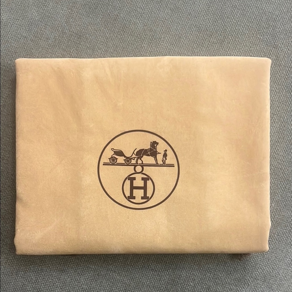 Hermes Large Tan Storage Bag with Iconic Logo